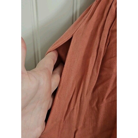 Torrid Blush Pink Goddess Natural Woven Tiered Mini Dress Sz 1 US 14 Pockets - Picture 4 of 9